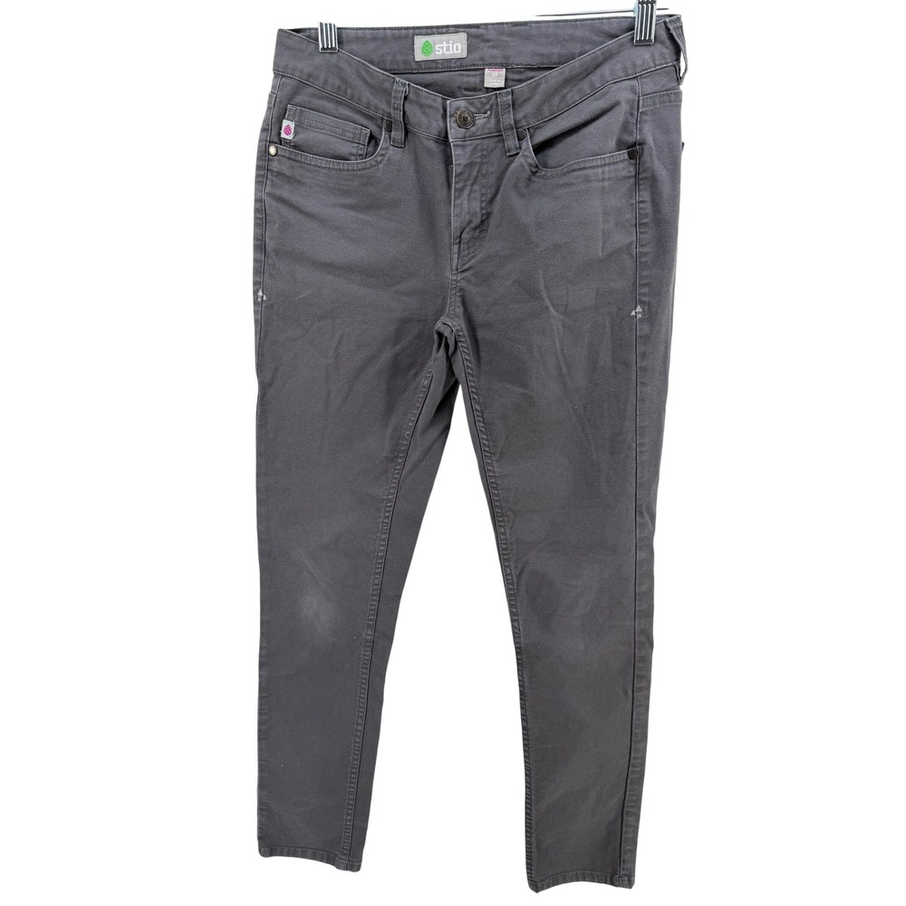 Stio Rivet Pants Womens 6R Charcoal Gray Organic Cotton Stretch Canvas Outdoor